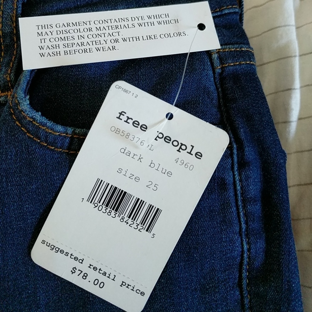 Free People Busted Knee High Rise Skinny Jeans - Picture 4 of 6